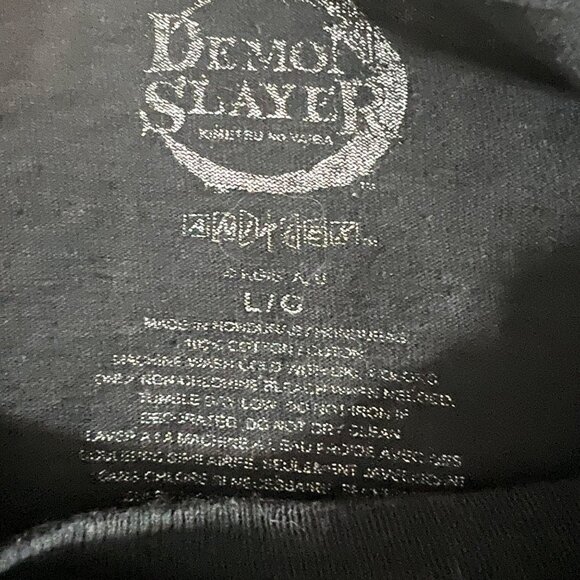 Men's Vintage Demon Slayer Tanjiro Black Japanese Anime Graphic T-Shirt Size L - Picture 5 of 6